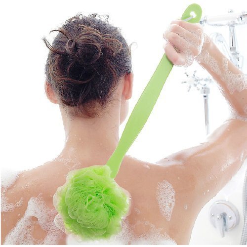 Veewon - Spazzola da bagno con spugna e lungo manico, ideale per la schiena e il corpo