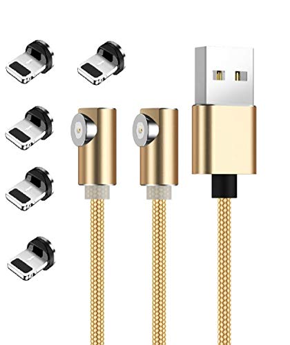 Ruibo Sike - Cavo di ricarica magnetico USB a forma di L, 90 gradi for iOS dorato
