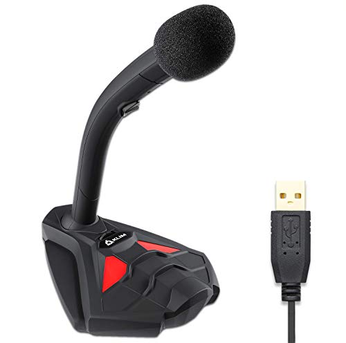 KLIM™ Voice V2 + Microfono USB da Scrivania + novità 2020 + Suono di Alta qualità + Registrazione e Riconoscimento Vocale, Live, Youtube, Podcast + Microfono PC Compatibile Windows Mac PS4 + Rosso