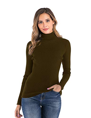 Enjoyoself Donna Maglione Elegante Collo Alto Maniche Lunghe Pullover Accollato Maglia a Maglieria Dolcevita Classico Invernale