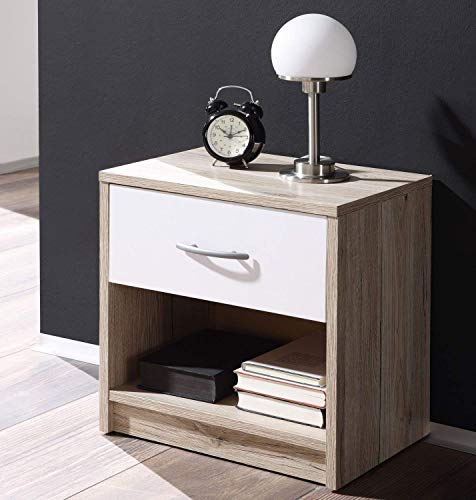 Stella Trading Comodino, Bianco, 28 x 39 x 41 cm, legno