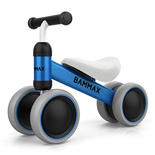 Bammax Bicicletta Senza Pedali, Bici Senza Pedali, Materiale di Metallo Leggero Triciclo Bambini Giochi, Bicicletta Equilibrio per Bambini 1-2 Anni, Camminatore dei Bambini, Blu