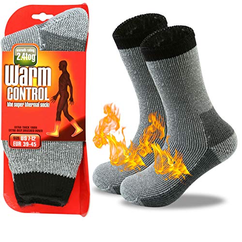 JARSEEN Calze di Lana Invernali Termiche Calzini Spessi Caldo Morbido Calzettoni Donna Uomo (Nuovo Grigio, M/Uomo 36-41; Donna 36-42)