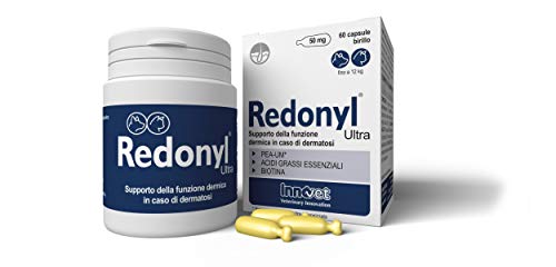 Innovet Redonyl Ultra 50 mg Supporto della funzione dermica in caso di dermatosi ed eccessiva perdita di pelo per cani e gatti - Confezione da 60 capsule birillo monodose