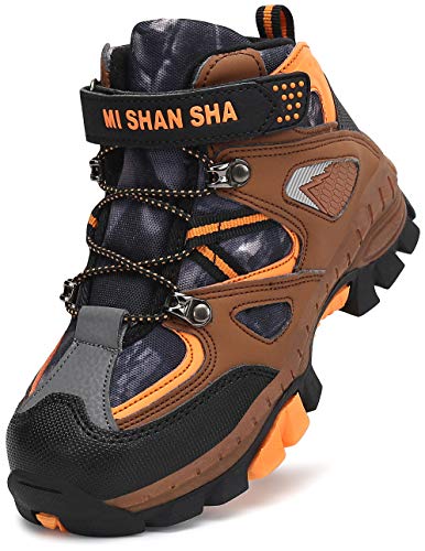 Mishansha Ragazzi Scarpone Trekking Scarponi da Montagna Ragazze Antiscivolo Scarpa da Escursionismo Bambini Scarpe Neve Arancione Gr.38