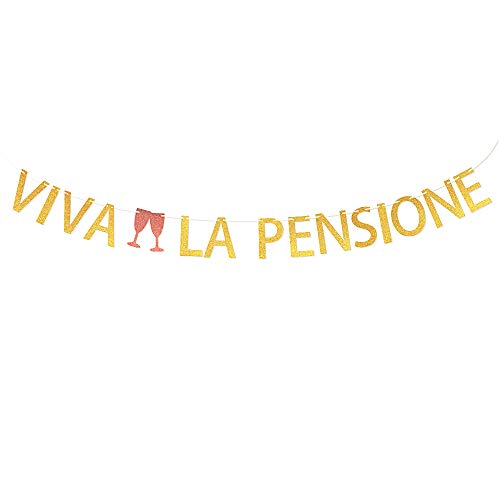 VINFUTUR Ghirlande Striscioni Bandiera Decorazione per Festa di Pensione per Vecchio Viva LA Pensione