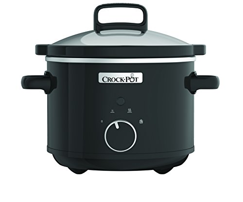 Crock-Pot Slow Cooker Pentola per Cottura Lenta, Capienza 2.4 l, Adatta fino a 2 Persone, con Funzione Mantenimento in Caldo, 180 W, Nero