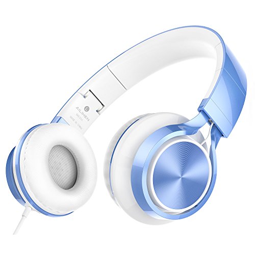 AILIHEN MS300 Cuffie Over Ear Pieghevole Auricolare cablato da 3,5 mm per smartphone Computer PC Tablet- blu
