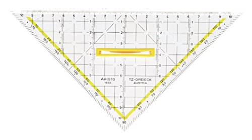 Aristo - Squadra da disegno triangolare, plexiglas