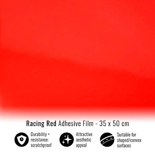 Foglio Pellicola Adesiva per Wrapping Rosso Corsa, 35 x 50 cm