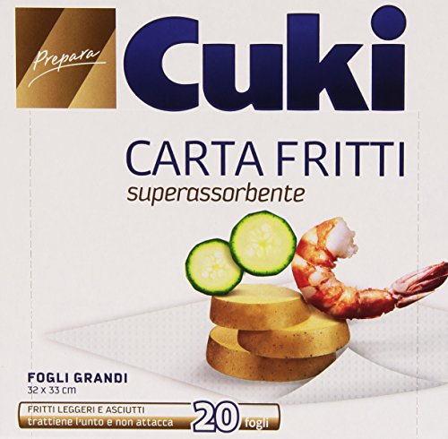 Cuki - Carta Fritti, Superassorbente, 32x33 cm - 20 Fogli