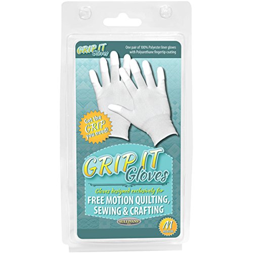 Sullivans Grip Gloves for Free Motion Quilting Media, Acrilico, Multicolore, Pezzi