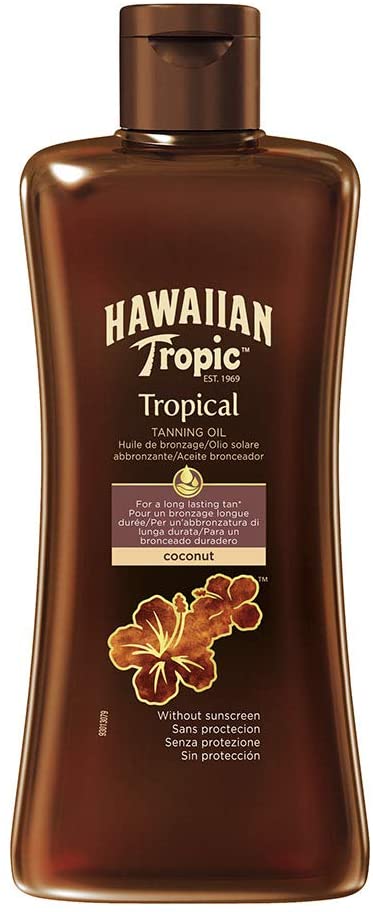 Hawaiian Tropic TROPICAL TANNING OIL SPF 0 DARK, Olio solare - 200 ml