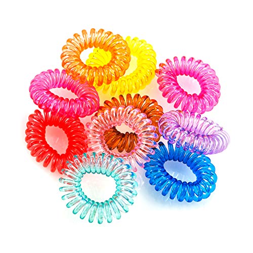 Pajoma Capelli mituso Gomma (Spirale plastica), Cavo telefonico, Elastica, per Capelli in Set di 10 Multicolore