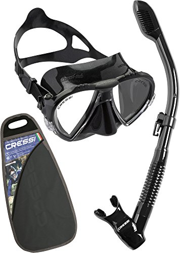 Cressi Matrix & Dry Set Snorkeling Unisex – Adulto, Nero