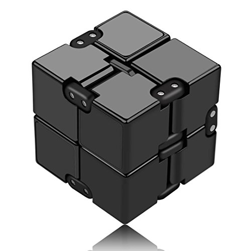 Funxim Infinity Cube Toy per Adulti e Bambini, Nuova Versione Fidget Finger Toy Sollievo dallo Stress e ansia, Killing Time Fidget Toys Cubo Infinito per Il Personale dell'ufficio (Nero)