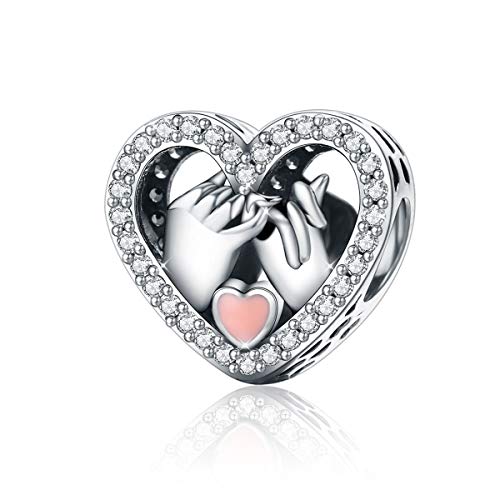 Ciondolo a forma di cuore in argento Sterling 925, compatibile con braccialetti Pandora, idea regalo, come promessa d’amore Stile 1