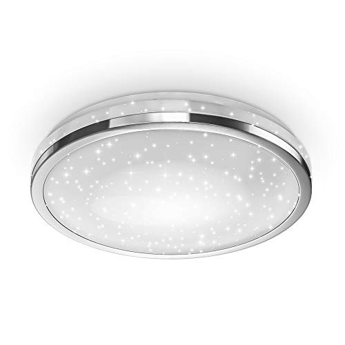 B.K.Licht Lampada da soffitto LED, decoro a cielo stellato, plafoniera luce bianca 4.000K, 1500Lm, Ø32.9cm, LED integrati 15W, lampadario a risparmio energetico per soggiorno, plastica, IP20