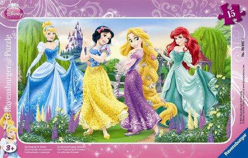 Ravensburger 06047 - Puzzle a Quadro, Le Passeggiate delle Principesse, 15 Pezzi