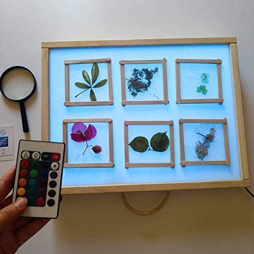 R-Crea Tavolo luminoso Montessori 48x37x7 - Colore naturale -Con certificato di qualità rilasciato dall'Università di Murcia
