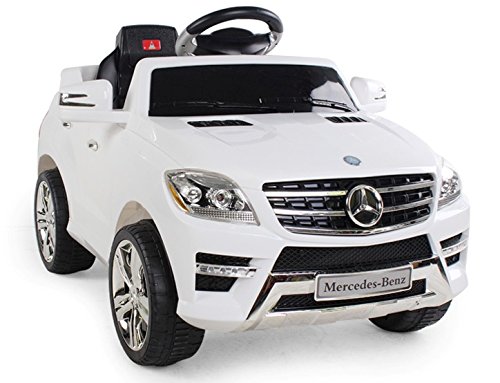 Mondial Toys Auto ELETTRICA per Bambini 6V 2 Motori con Telecomando 2.4G Mercedes Benz ML 350 SUV Bianca