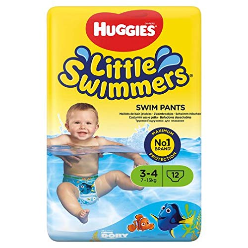 Huggies Little Swimmers - Pannolini per nuotare, misura 3-4, confezione da 12