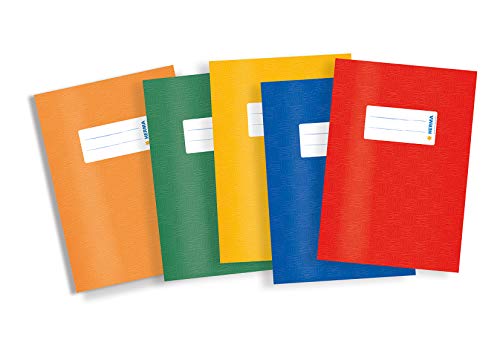 Herma - Copertina per quaderni, ricoperta con struttura fai-da-te e etichetta scrivibile, in pellicola di polipropilene resistente e lavabile 5 pz DIN A5 Piccolo set colorato.