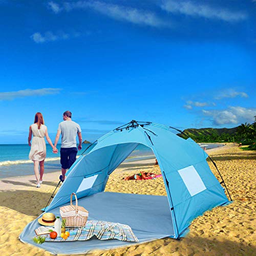 Homfu Tenda Casetta per Bambini e Bambine per Campeggio Esterno Tenda Giocattolo per Bambini con (Beach Blue) …