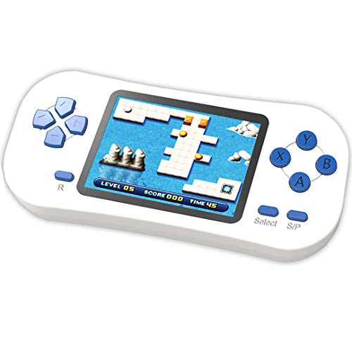 ZHISHAN Console di Gioco Portatile retrò per Bambini Precaricata con 218 Videogiochi Classici Sistema Arcade Ricaricabile con Display 2,5 Pollici e 3,5 mm per Cuffie Controller di Gioco (Bianco)