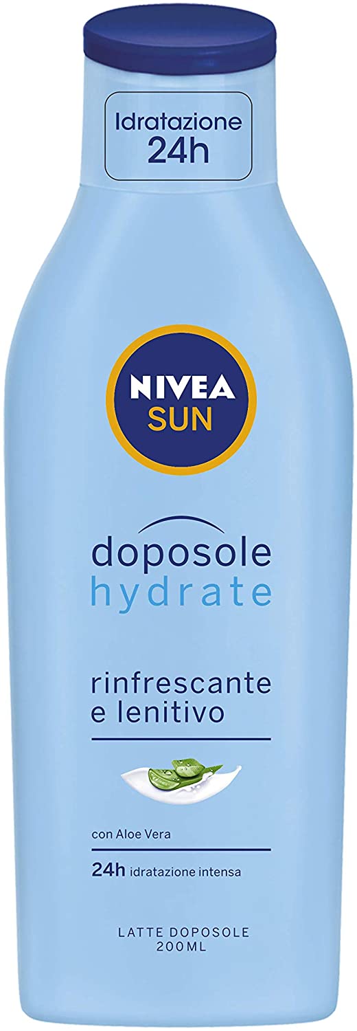 Nivea Sun Latte Doposole Hydrate, Rinfrescante e Lenitivo con Aloe Vera, 200 ml