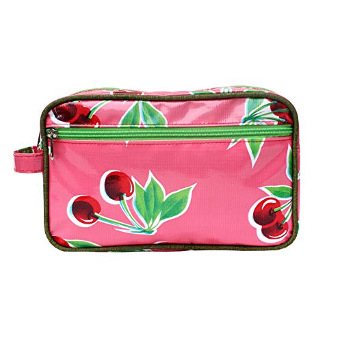 IKURI Borsa Waterproof - Borsa per Donna in Tessuto Ceratato Resistente all'acqua Realizzata a Mano Multicolore Multiuso - Design Cerezas Rosa