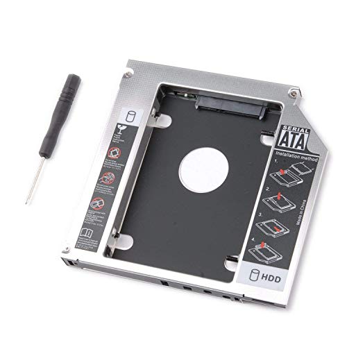 tinxi® 2nd HDD/SSD adattatore caddy per Hard Disk SATA a SATA Caddy Tray 9,5mm per MacBook Pro 13