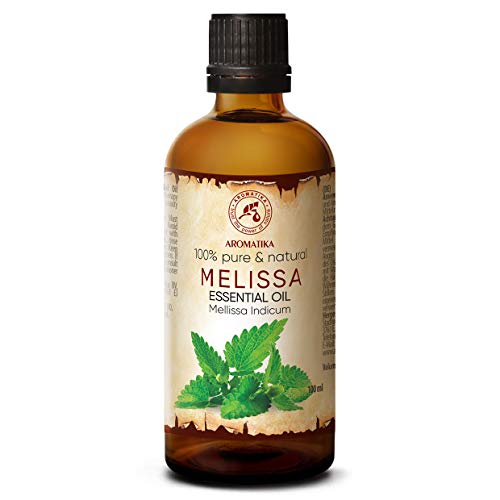 Oli di Melissa 100ml - Melissa Indicum - India - 100% Puro e Naturale Melissa Miglior Olio per Aromaterapia - Aroma Bath - Diffusore - Home Fragrance - Melissa Essential Oil