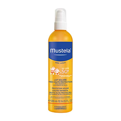 Mustela Latte Solare, efficace e delicato sulla pelle, alta protezione contro i raggi UVA e UVB, 300 ml