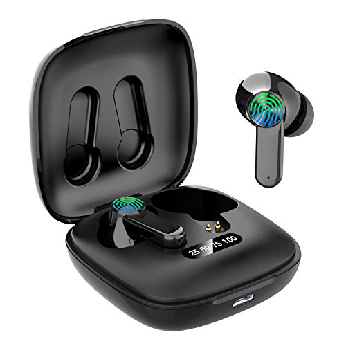 Cuffie senza fili, 2020 aggiornate senza fili Bluetooth cuffie stereo microfono mini auricolari senza fili con custodia di ricarica portatile per guida sportiva (B013)