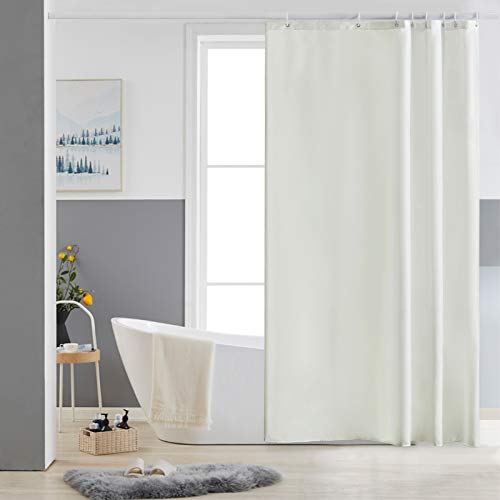 Furlinic Tende Doccia Anti-Muffa Tessuto in Poliestere Beige Tende Doccia Angolare Impermeabile Lavabile Tenda Vasca da Bagno con 8 Ganci Tenda Doccia 120x180cm.