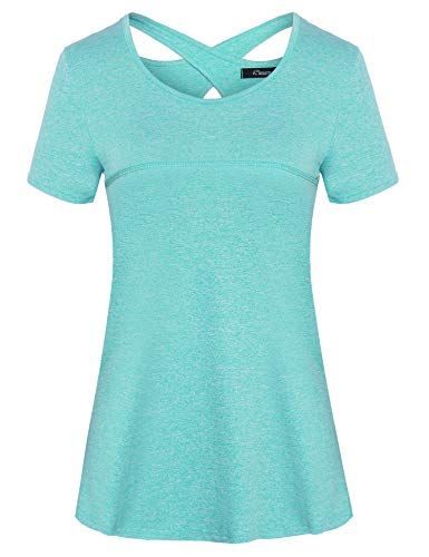 iClosam Maglietta Donna Manica Corta Fitness Traspirante Casual T Shirt Sport Women