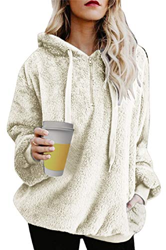 Tuopuda Felpe Donna Autunno Inverno Felpa con Cappuccio Casual Top Maniche Lunghe Pullover Oversize Sweatshirt Hoodie con Tasche Tumblr Ragazza Eleganti Inverno Autunno