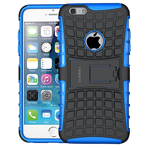 ALDHOFA Cover iPhone 6, Cover iPhone 6s, Doppio Strato a Ibrida Phone Caso per Apple iPhone 6/6S-Blu