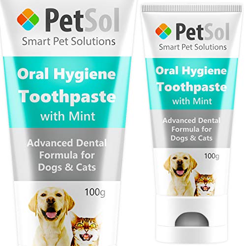 PetSol Dentifricio per Cani e Gatti. Migliora la Salute delle Gengive e dei Denti. Rinfresca l'alito Rimuovi e Riduce la placca e del tartaro. Dentifrici Pulizia dei Denti (Menta)