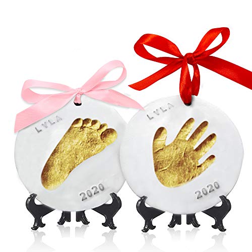 Kit per ricordo di ormeggi di impronte di mani del bambino - Stampe personalizzate per bambini Ornamenti per neonati - Arte di memoria di vivaio per bambini - Regalo del registro del bambino