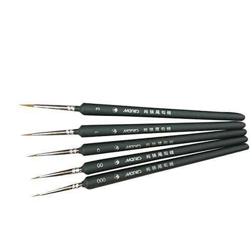 ULTNICE 5pcs Fine Detail Set di pennelli per pittura a punta fine Art Paint Brush per il disegno dettagliato della pittura