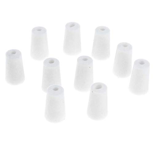 10 Pezzi 8-12mm Bianco 1 Foro 10mm Flask Test Tube Conico Gomma Stopper suit per Laboratorio Forniture Accessori