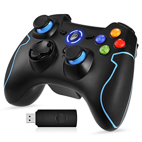 EasySMX 2.4G Wireless Controller da Gioco, Supporta PC (Windows XP / 7/8 / 8.1/10) e PS3 Android Vista Decoder per la TV Gioco Portatili Joystick [Windows]