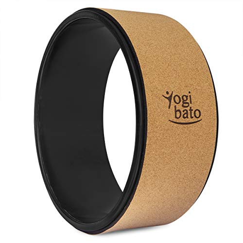 Yogibato Yoga Ruota in Sughero - Dharma Ruota con Anello ABS – Yoga Ruota per Pilates, Yoga, Stretching e Fitness - Yoga Wheel Cork