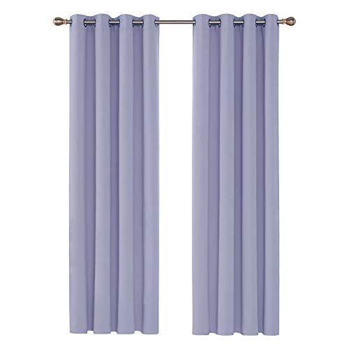 Deconovo Tende Camera da Letto Bambini Oscuranti Termiche Isolanti Moderne Tende a Pannello Coprente per Porta Finestra Interni 140x260 CM Violetto Chiaro 2 Pannelli