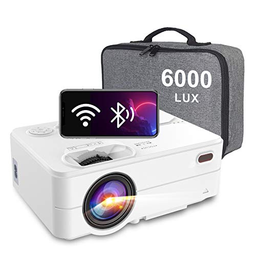Proiettore WiFi, Artlii Enjoy2 - 6000 Lumens Proiettore per Smartphone, Proiettore Bluetooth Supporta 1080P, con Borsa Portatile, Home Cinema Mini Portatile per iOS/Android/Laptop/X-Box/PS4