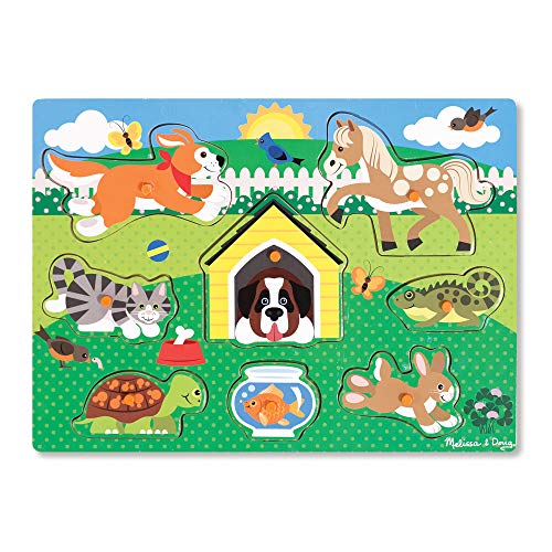 Melissa & Doug- Pets Puzzle in Legno, Multicolore, 9053