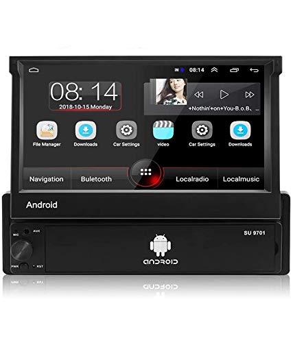 Autoradio Android 8.1 Car Navigation Stereo con Bluetooth - Podofo 1 din Standard 1G / 16G Car Multimedia Radio, GPS/WiFi/BT Tethering Internet/AUX/SWC/USB/Radio FM/Specchio schermo