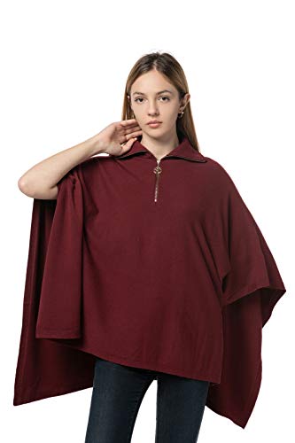 Finery Poncho Scialle Maglione Donna E Maglieria Elasticizzata per Inverno (Vino Rosso)